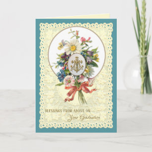 Cartes Pour Fêtes Annuelles Religieuse Vierge Marie Rose Diplôme catholique 