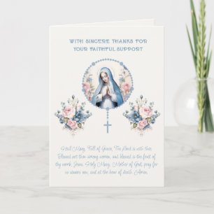 Cartes Pour Fêtes Annuelles Religieux Floral Vierge Marie Écriture Sainte Priè
