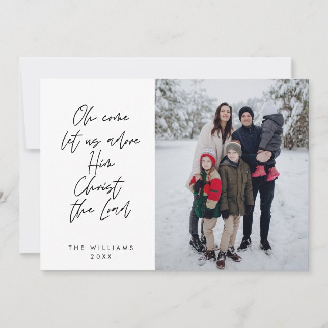 Cartes Pour Fêtes Annuelles Religieux, Joyeux Noël, Photo de la famille chréti (Devant)