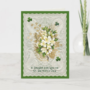 Cartes Pour Fêtes Annuelles Religieux St. Patricks Day Prière Shamrocks 