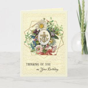 Cartes Pour Fêtes Annuelles Religieux Vierge Marie Croix Florale Anniversaire