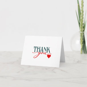 Cartes Pour Fêtes Annuelles Remerciement décoratif avec cœur rouge
