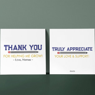 Cartes Pour Fêtes Annuelles Remerciement personnalisé pour les enseignants ave