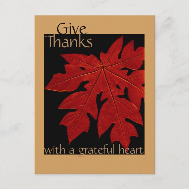 Cartes Pour Fêtes Annuelles Remerciements Automne Thanksgiving Prière sur mesu (Devant)