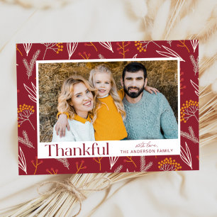 Cartes Pour Fêtes Annuelles Remerciements Autumn Foliing Photo Thanksgiving Ca