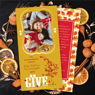 Cartes Pour Fêtes Annuelles Remerciements Falling Feuille Thanksgiving Photo