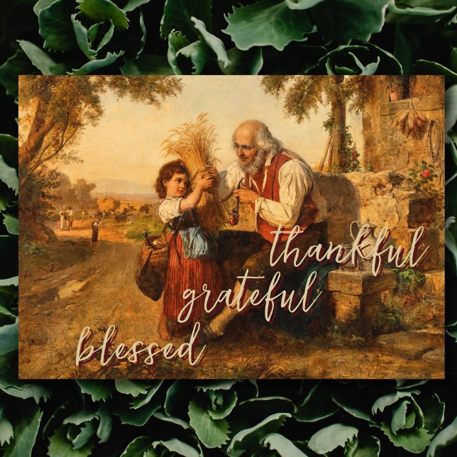 Cartes Pour Fêtes Annuelles Remerciements Grateful Blessé Harvest Campagne Rom (Créateur téléchargé)