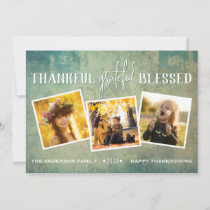 Cartes Pour Fêtes Annuelles Remerciements Grateful Photo Collage