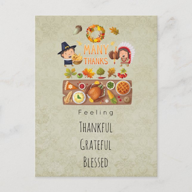 Cartes Pour Fêtes Annuelles Remerciements Heureux Heureux Heureux Merci Saluta (Devant)