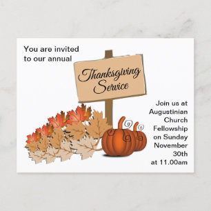 Cartes Pour Fêtes Annuelles REMERCIER L'Invitation Du Service De L'Église