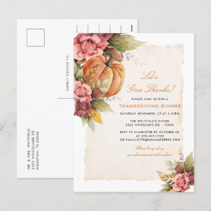 Cartes Pour Fêtes Annuelles Remercions le dîner de Thanksgiving