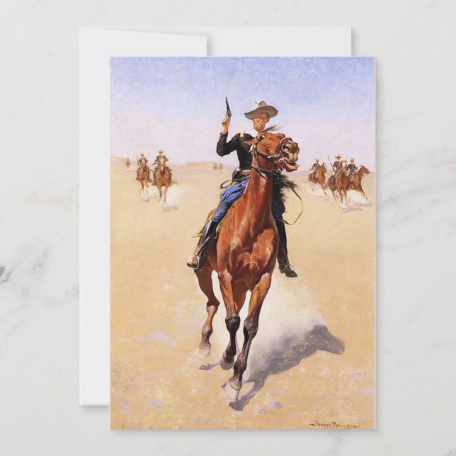 Cartes Pour Fêtes Annuelles Remington - Le Cavalier, art populaire (Devant)