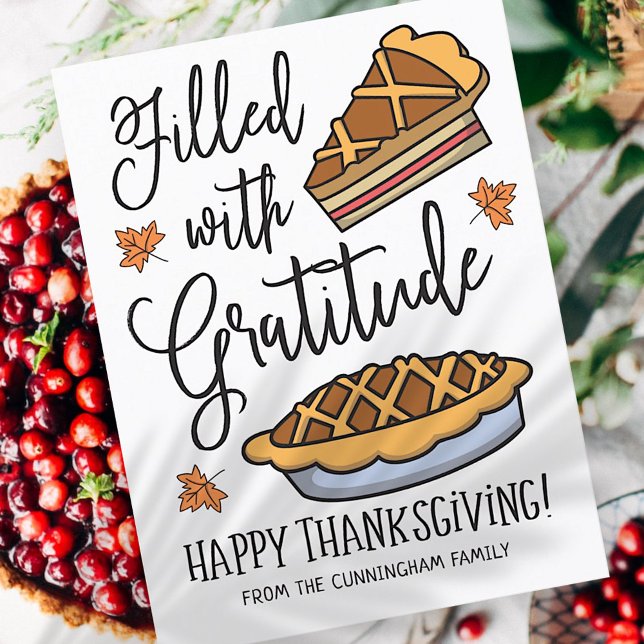 Cartes Pour Fêtes Annuelles Rempli de Bon thanksgiving de Gratitude (Créateur téléchargé)
