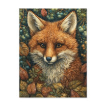 Renard dans la forêt d'automne rêve et lunaire