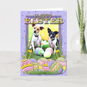 Cartes Pour Fêtes Annuelles Renard de Pâques Terrier - Sadie et Baboo