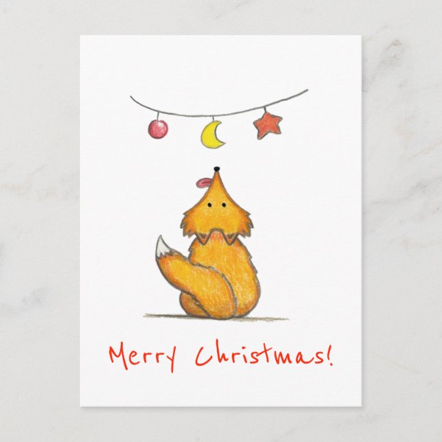 Cartes Pour Fêtes Annuelles Renard drôle / Joyeux Noël (Devant)