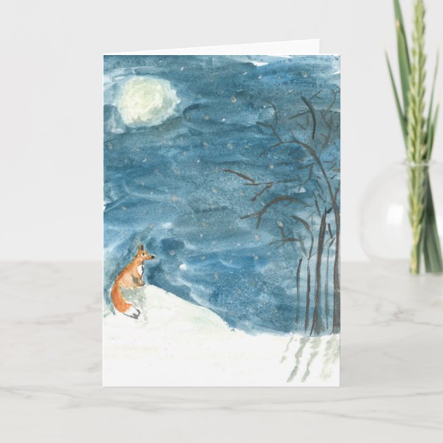 Cartes Pour Fêtes Annuelles renard en hiver (Devant)