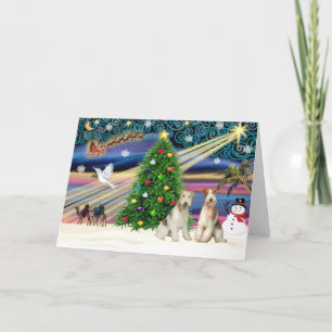 Cartes Pour Fêtes Annuelles Renard magique de Noël Terrier (fil-2)