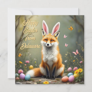 Cartes Pour Fêtes Annuelles Renard rouge avec oreilles de lapin
