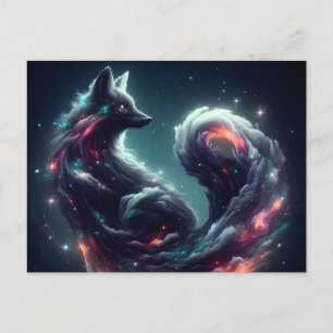 Cartes Pour Fêtes Annuelles Renard Spirituel Fantastique de Lumière Stellaire
