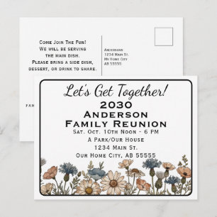 Cartes Pour Fêtes Annuelles Rencontre de Famille Fleur Sauvage Dusty Rassemble