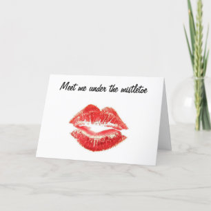 CARTES POUR FÊTES ANNUELLES RENCONTREZ-MOI SOUS LE MISTLETOE