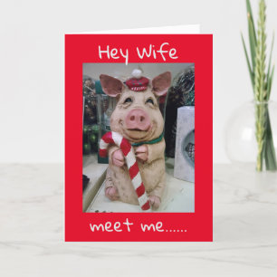 CARTES POUR FÊTES ANNUELLES RENCONTREZ-MOI "SOUS LE MISTLETOE" FEMME