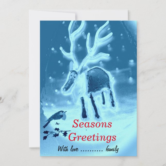 Cartes Pour Fêtes Annuelles Rendeer Festif, Robin Joyeuses Fêtes (Devant)