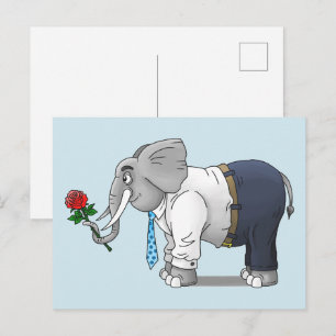 Cartes Pour Fêtes Annuelles Rendez-vous romantique d'éléphant pour la Saint-Va