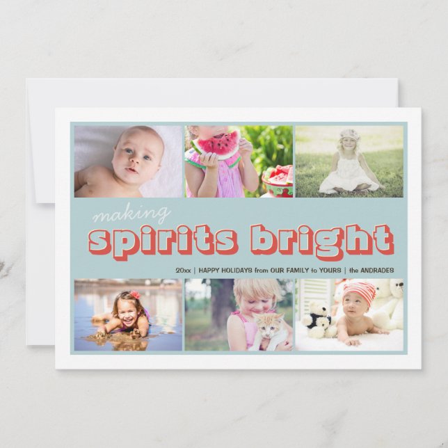Cartes Pour Fêtes Annuelles Rendre les esprits brillants enfants Noël Photo Co (Devant)