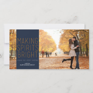 Cartes Pour Fêtes Annuelles Rendre les esprits brillants - Marine et Fuschia