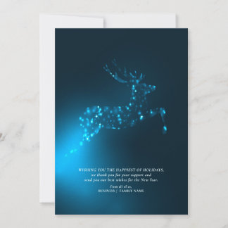 Cartes Pour Fêtes Annuelles Renne Bleu Élégant Noël Entreprise