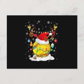 Cartes Pour Fêtes Annuelles Renne & Chapeau du Père Noël Softball Maman drôle 