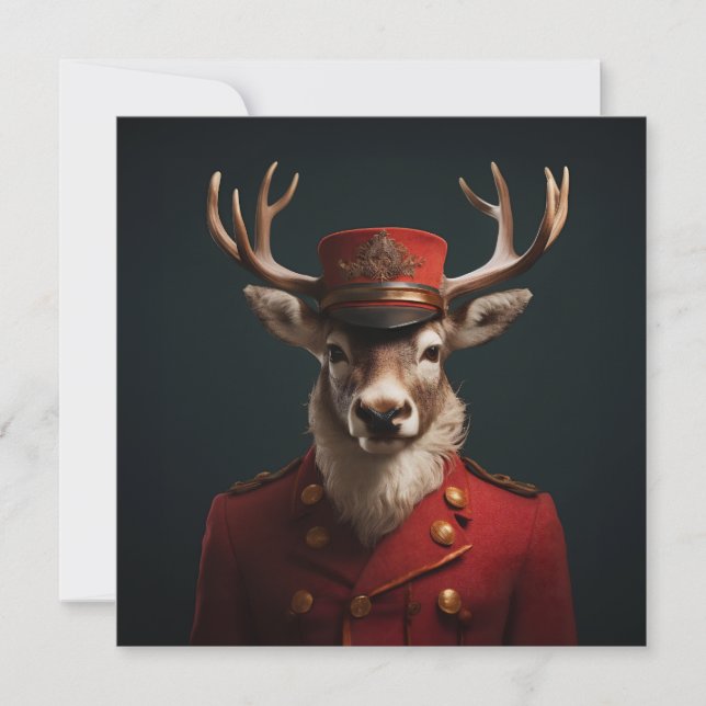 Cartes Pour Fêtes Annuelles Renne de Noël (Devant)