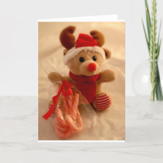 Cartes Pour Fêtes Annuelles Renne et sucre de canne de calotte