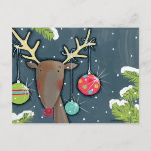 Cartes Pour Fêtes Annuelles Renne lumineux de Noël