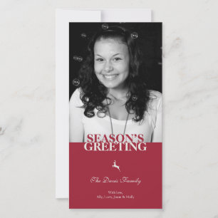 Cartes Pour Fêtes Annuelles Renne rouge élégant chic vacances de Noël coutume