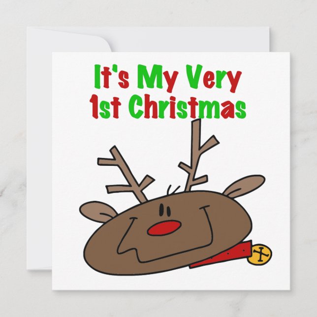 Cartes Pour Fêtes Annuelles Renne Tout Premier Noël (Devant)