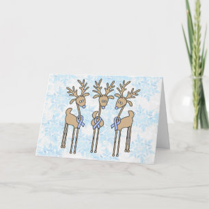 Cartes Pour Fêtes Annuelles Rennes à ruban bleu clair