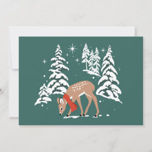 Cartes Pour Fêtes Annuelles Rennes de bois en hiver