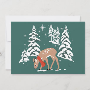 Cartes Pour Fêtes Annuelles Rennes de bois en hiver