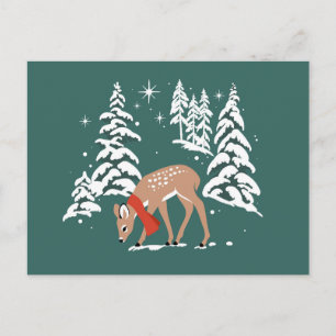 Cartes Pour Fêtes Annuelles Rennes de bois en hiver