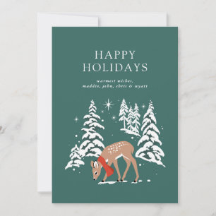 Cartes Pour Fêtes Annuelles Rennes de bois en hiver