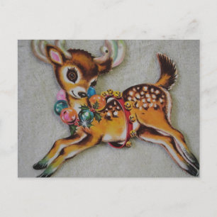 Cartes Pour Fêtes Annuelles Rennes de Noël 1950