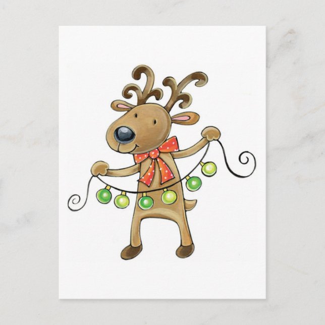 Cartes Pour Fêtes Annuelles Rennes de Noël joyeux (Devant)