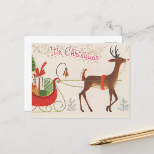 Cartes Pour Fêtes Annuelles rennes de Noël Vintage