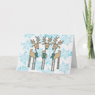 Cartes Pour Fêtes Annuelles Renouveau en ruban turquoise