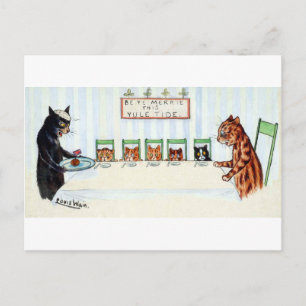 Cartes Pour Fêtes Annuelles Repas de Noël, Louis Wain