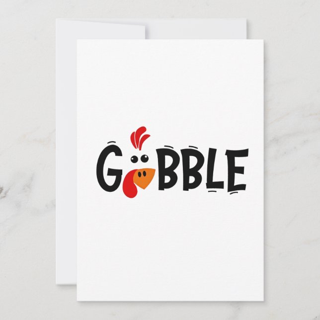 Cartes Pour Fêtes Annuelles Repas de Thanksgiving drôle de dindon glougloutant (Devant)