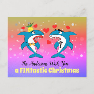 Cartes Pour Fêtes Annuelles Requins Noël unique Personnalisé